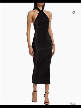 l'idee renaissance halter side-slit pleated maxi dress L'IDE